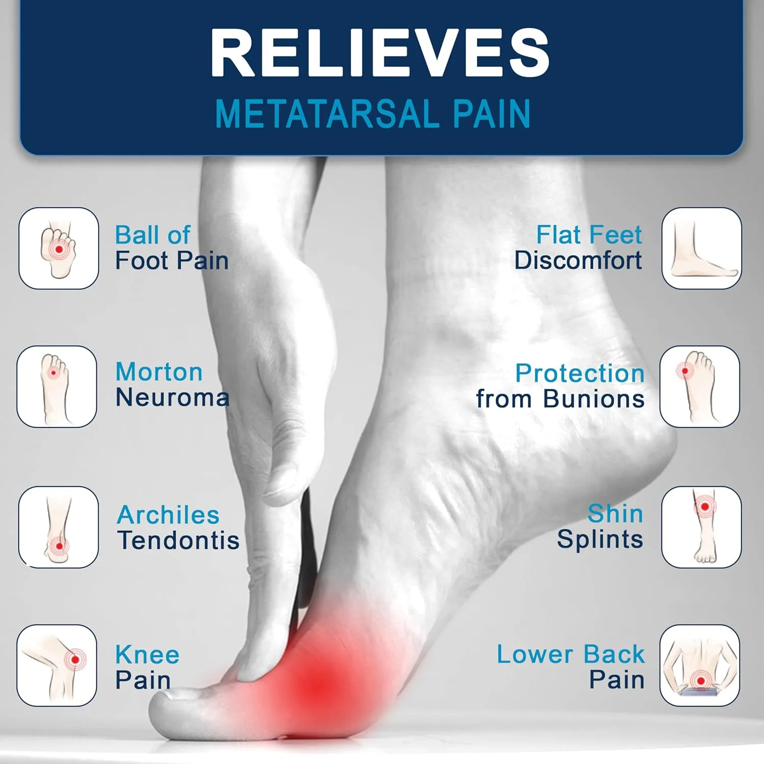 3/4 Length Orthotic Shoe Insoles with Built-in Raise for Ball of Foot Pain, Morton’s Neuroma, Flat Feet - Metatarsalgia (XL (Men's 12-14))