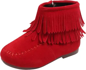 6M-6Y Cute Little Kids Boots Baby Infant Girls Winter Fringe Tassel Ankle Boots Snow Boots Warm Shoes