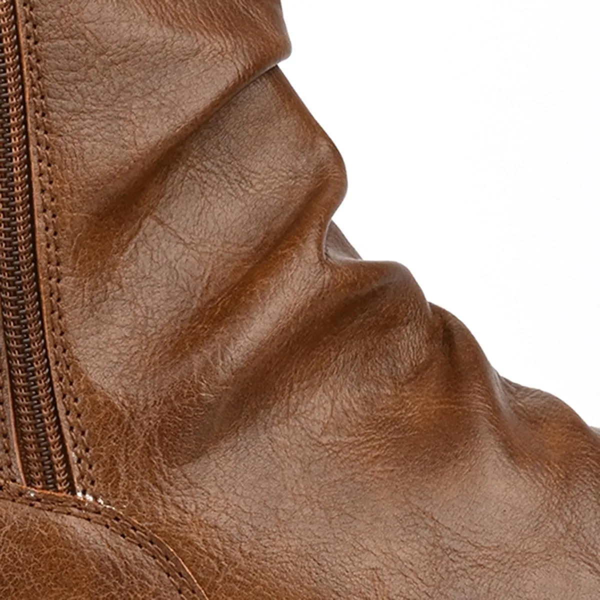 Abborora Men's Boots Motorcycle Casual Ankle Boots for Men Combat Boots Zipper Biker Boot