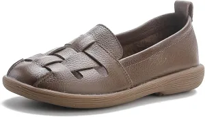 Aceptolcom Women's Casual Loafers Cute Slip On Comfort Walking Flats Leather Driving Moccasins Fashion Closed Toe Boat Shoes
