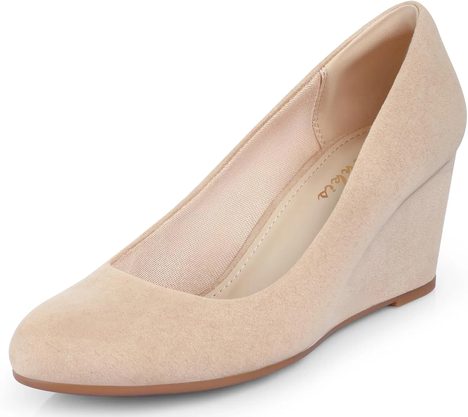 Ankis Closed Toe Wedges for Women, Black Nude Gold Silver Wedges Heels for Women Comfortable Medium Heel Wedges Work Pumps Shoes for Dressy Spring Fall - 2.5Inch