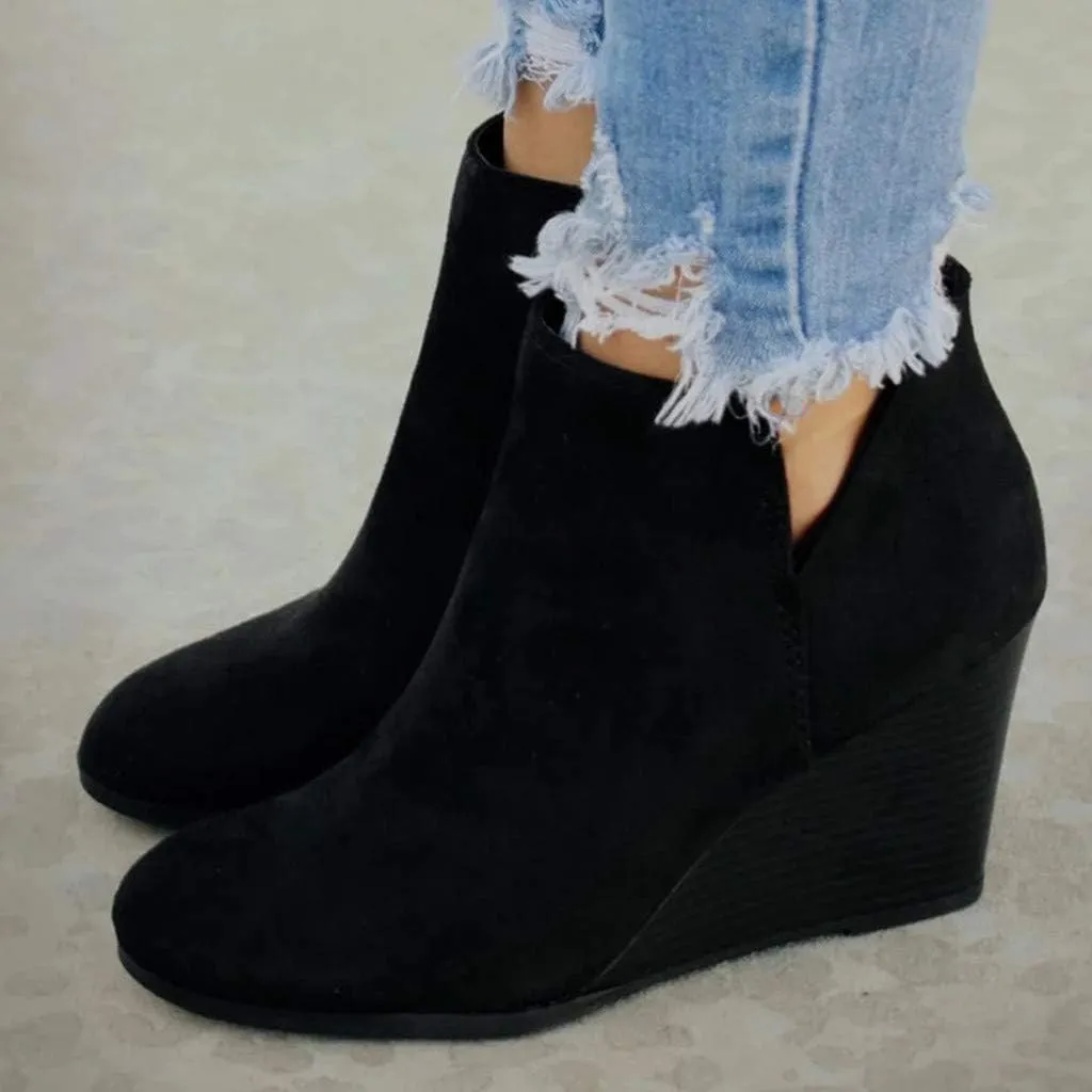 Ankle Booties for Women Leather Soft Bottom Flat Boots Breathable Round Head Booties Lace-Up Non-Slip Short Boots