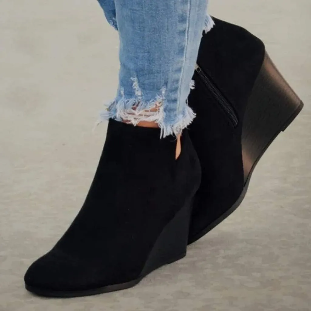 Ankle Booties for Women Leather Soft Bottom Flat Boots Breathable Round Head Booties Lace-Up Non-Slip Short Boots