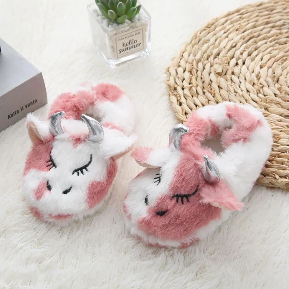 Baby Girls' Cartoon Indoor Anti Slip House Slippers