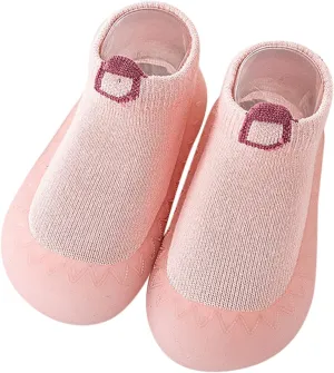 Baby Sock Shoes Infant Boys Girls Socks Shoes Toddler Fleece Warm Floor Socks Non Slip Prewalker Shoes White Shoes B