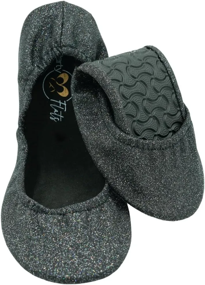 Ballet Slippers for Women | Foldable Ballerina Shoes for Purse with Heels Bag and Hair Bow | Comfortable for Travel Concert, Stylish Evening Dress | Stretchy for Wide Width and Narrow Feet