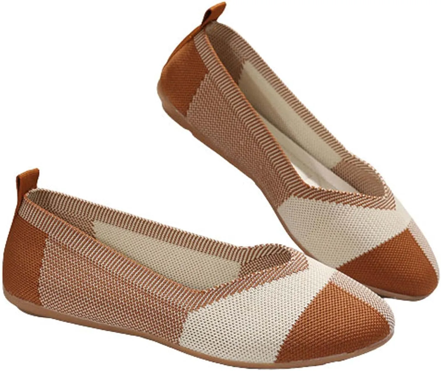 Black Flats Shoes for Women, Square Toe Ballet Flat Shoe, Washable Comfortable Knit Sandals, Soft Slip on Dressy Wedding Work Footwear