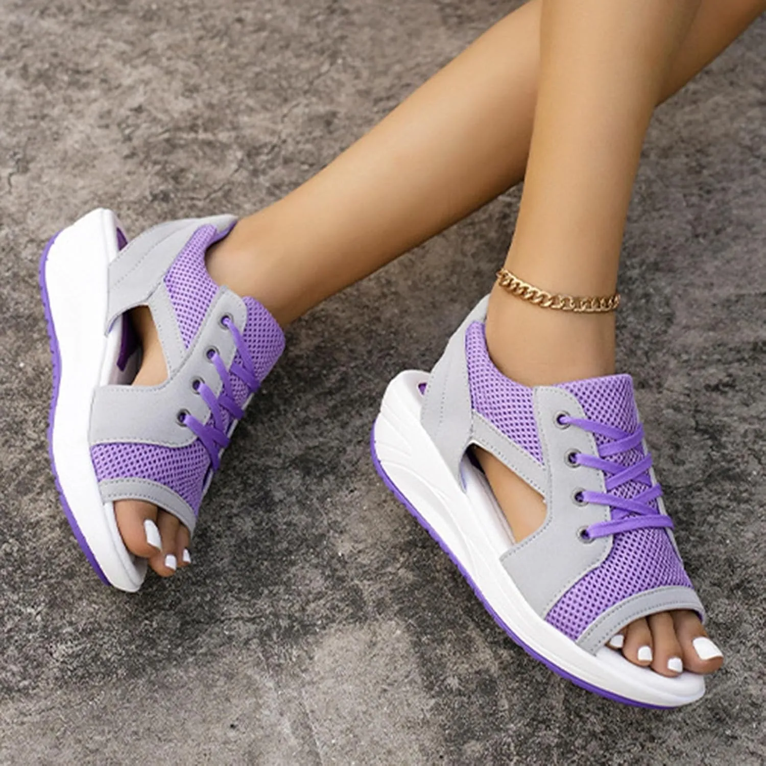 Black Open Toe Sandals for Women Mesh Comfy Orthopedic Sneakers Hollow Out Wide Width Sandal Running Sports Shoes