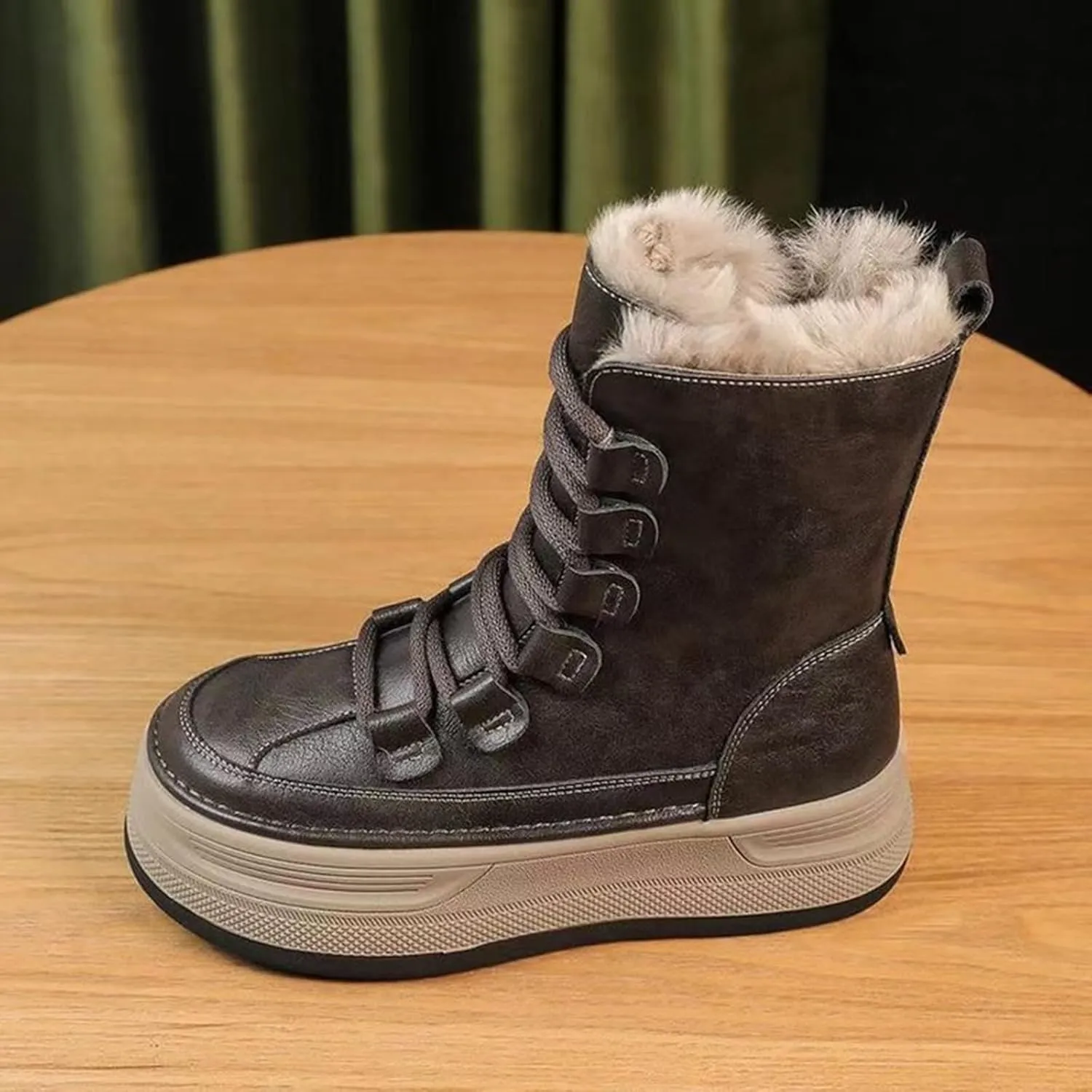 Boots for Women Winter Warm Snow Boots Ladies Casual Fashion Booties Ankle Boots Shoes Female Mid Calf Boots