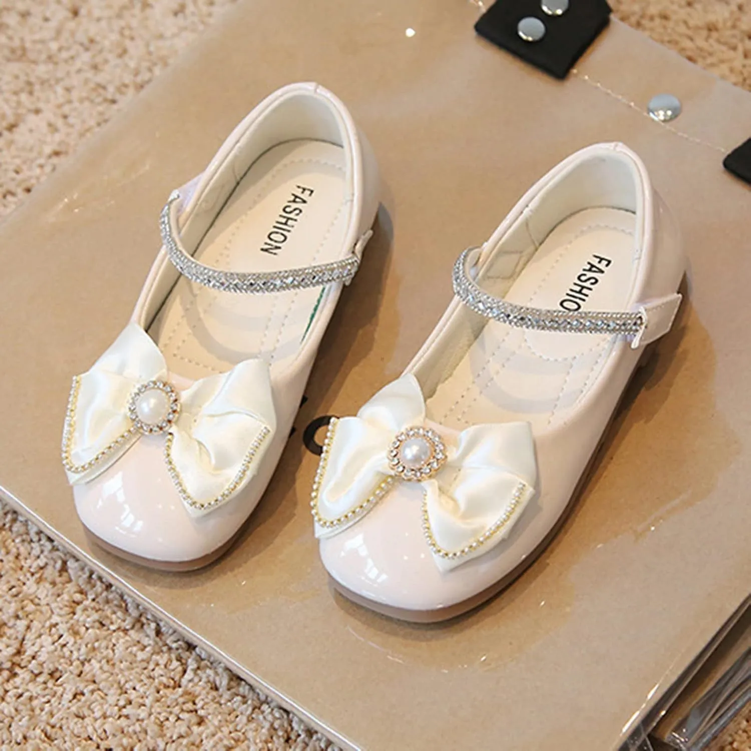 Bowknot Fashion Autumn Toddler and Girls Casual Shoes Thick Sole Round Toe Buckle Dress Shoes Shoes 2