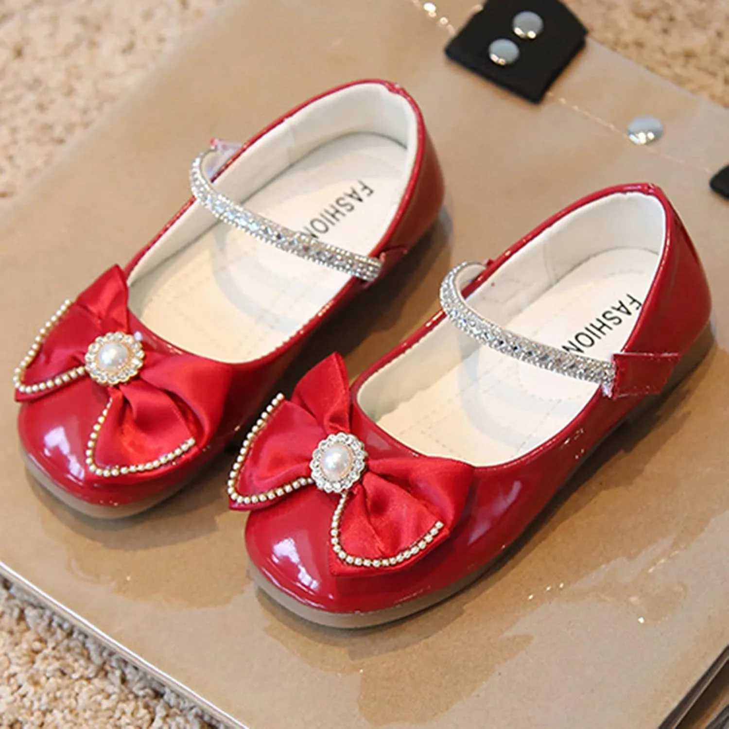 Bowknot Fashion Autumn Toddler and Girls Casual Shoes Thick Sole Round Toe Buckle Dress Shoes Shoes 2