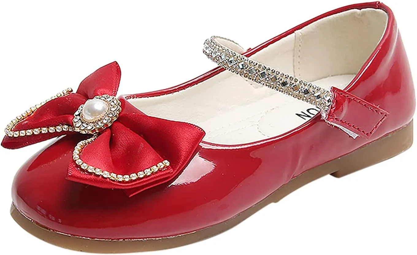 Bowknot Fashion Autumn Toddler and Girls Casual Shoes Thick Sole Round Toe Buckle Dress Shoes Shoes 2