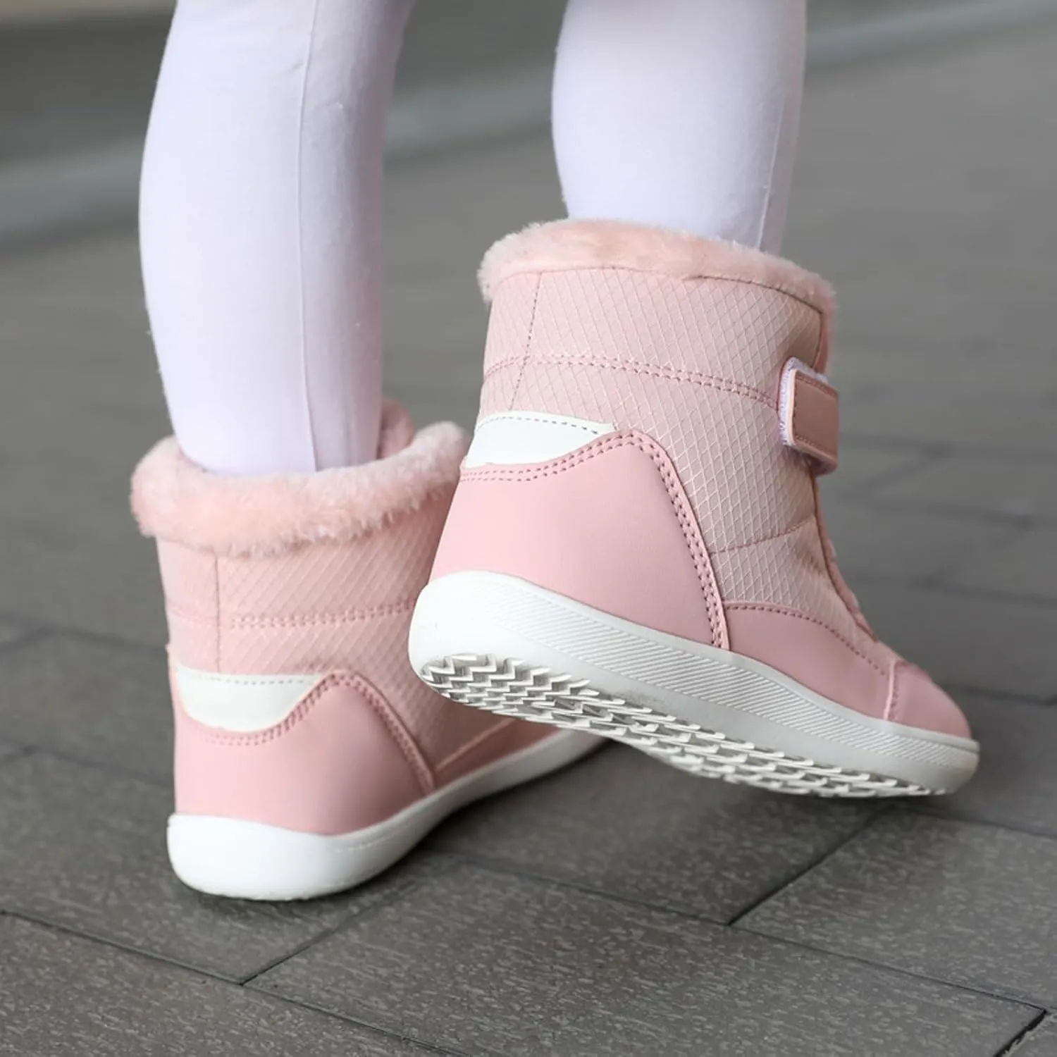 Boys Girls Barefoot Winter Boots With Wide Toe Box Slip Drop Sole Ankle Winter Snow Boots For Hiking Boots Boys