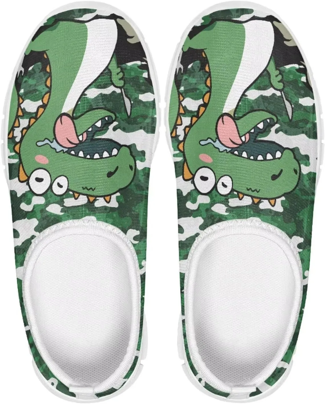 Boys Girls Slip Ons Flat Lightweight Sneakers Walking Casual Shoes Comfortable Art Painted Travel Outdoor Shoes for Big Kids US Size 11-15