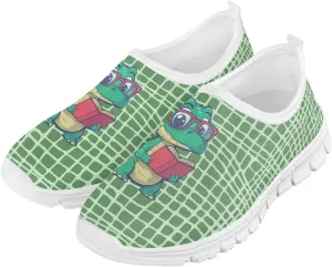 Boys Girls Slip Ons Flat Lightweight Sneakers Walking Casual Shoes Comfortable Art Painted Travel Outdoor Shoes for Big Kids US Size 11-15