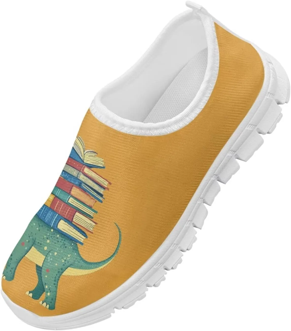Boys Girls Slip Ons Flat Lightweight Sneakers Walking Casual Shoes Comfortable Art Painted Travel Outdoor Shoes for Big Kids US Size 11-15
