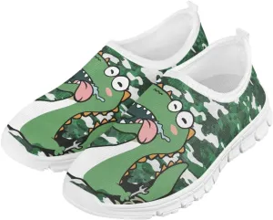 Boys Girls Slip Ons Flat Lightweight Sneakers Walking Casual Shoes Comfortable Art Painted Travel Outdoor Shoes for Big Kids US Size 11-15