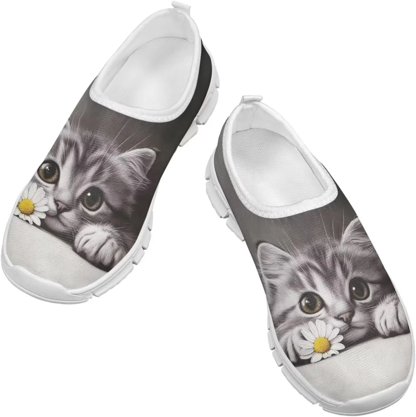 Boys Girls Slip Ons Flat Lightweight Sneakers Walking Casual Shoes Comfortable Art Painted Travel Outdoor Shoes for Big Kids US Size 11-15