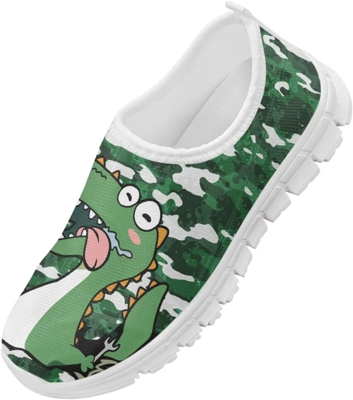 Boys Girls Slip Ons Flat Lightweight Sneakers Walking Casual Shoes Comfortable Art Painted Travel Outdoor Shoes for Big Kids US Size 11-15