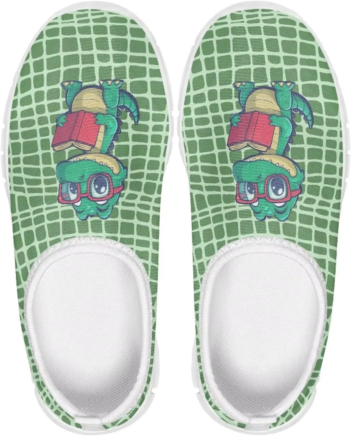 Boys Girls Slip Ons Flat Lightweight Sneakers Walking Casual Shoes Comfortable Art Painted Travel Outdoor Shoes for Big Kids US Size 11-15