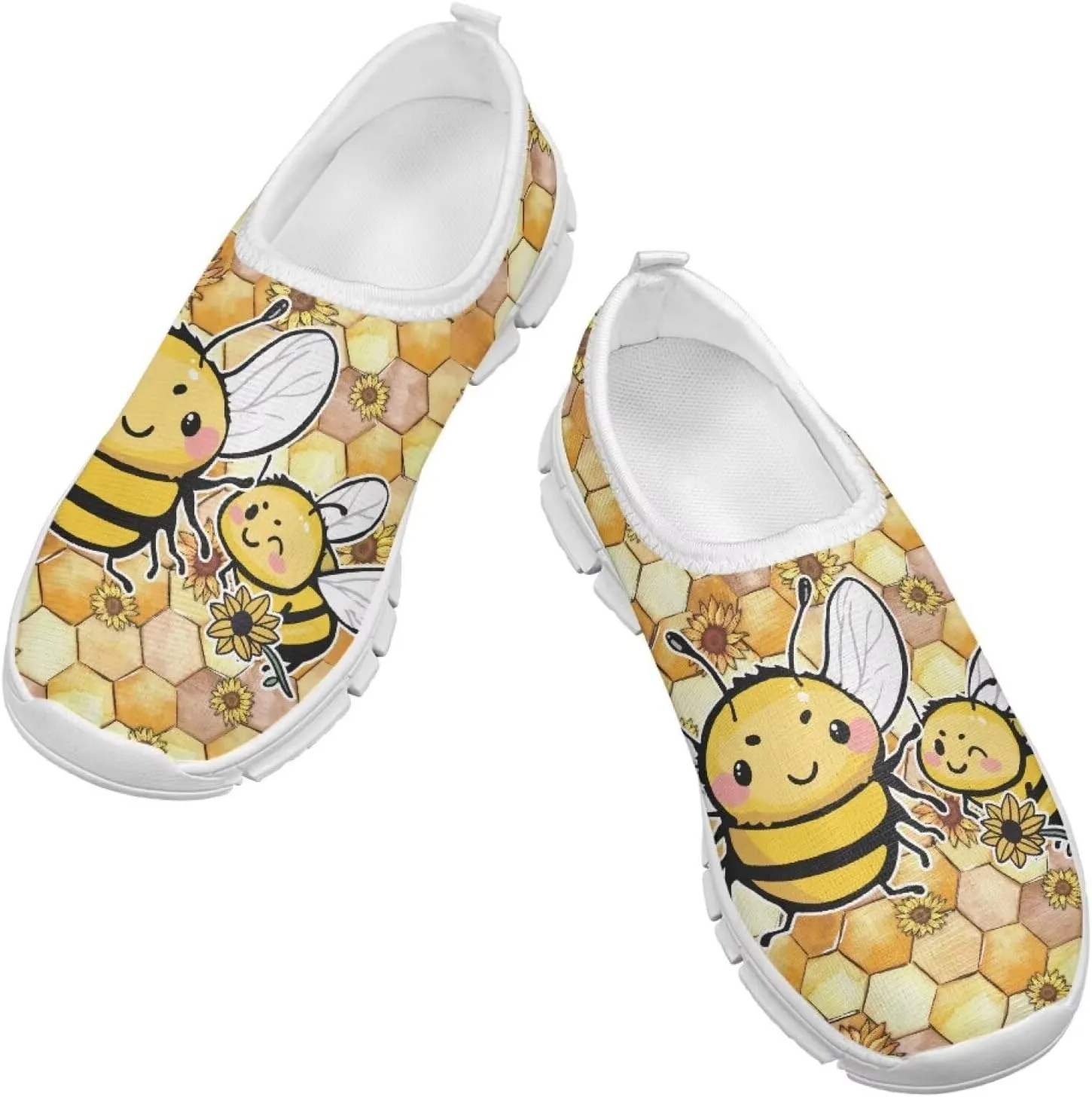 Boys Girls Slip Ons Flat Lightweight Sneakers Walking Casual Shoes Comfortable Art Painted Travel Outdoor Shoes for Big Kids US Size 11-15