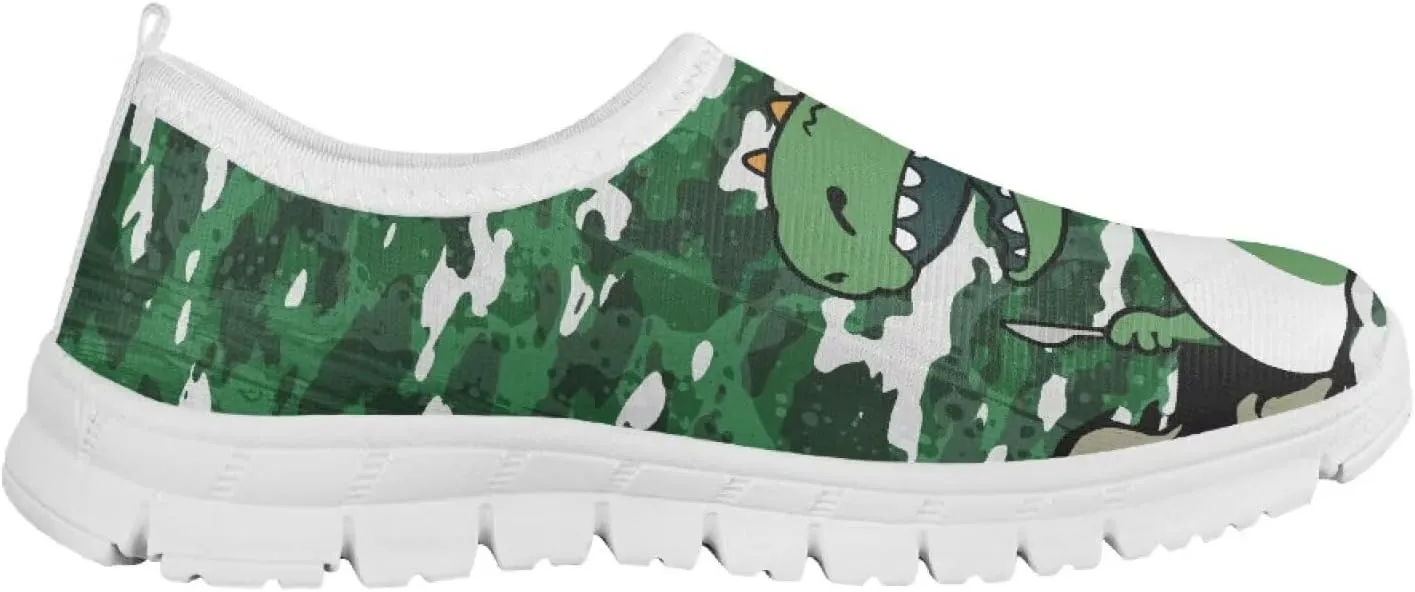 Boys Girls Slip Ons Flat Lightweight Sneakers Walking Casual Shoes Comfortable Art Painted Travel Outdoor Shoes for Big Kids US Size 11-15