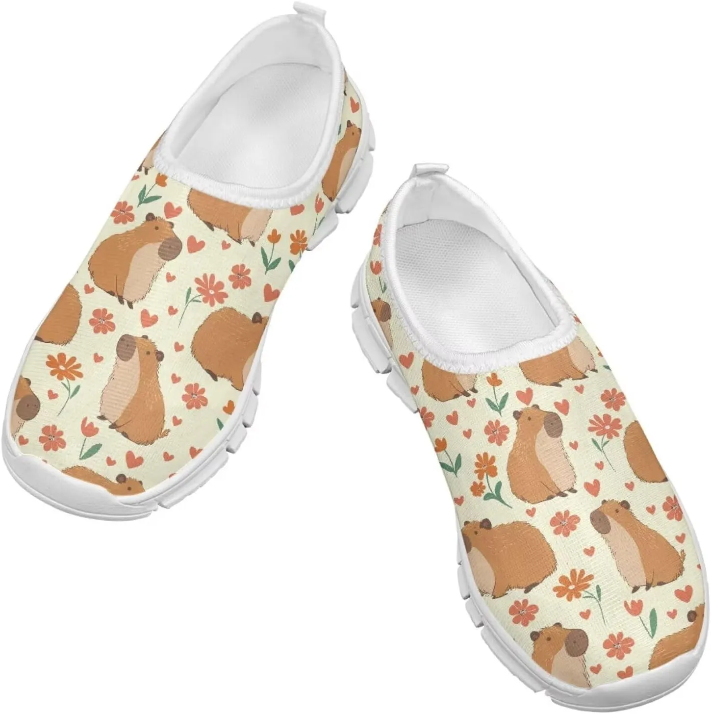 Boys Girls Slip Ons Flat Lightweight Sneakers Walking Casual Shoes Comfortable Art Painted Travel Outdoor Shoes for Big Kids US Size 11-15