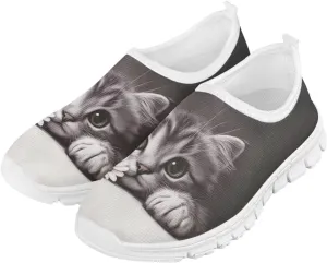 Boys Girls Slip Ons Flat Lightweight Sneakers Walking Casual Shoes Comfortable Art Painted Travel Outdoor Shoes for Big Kids US Size 11-15