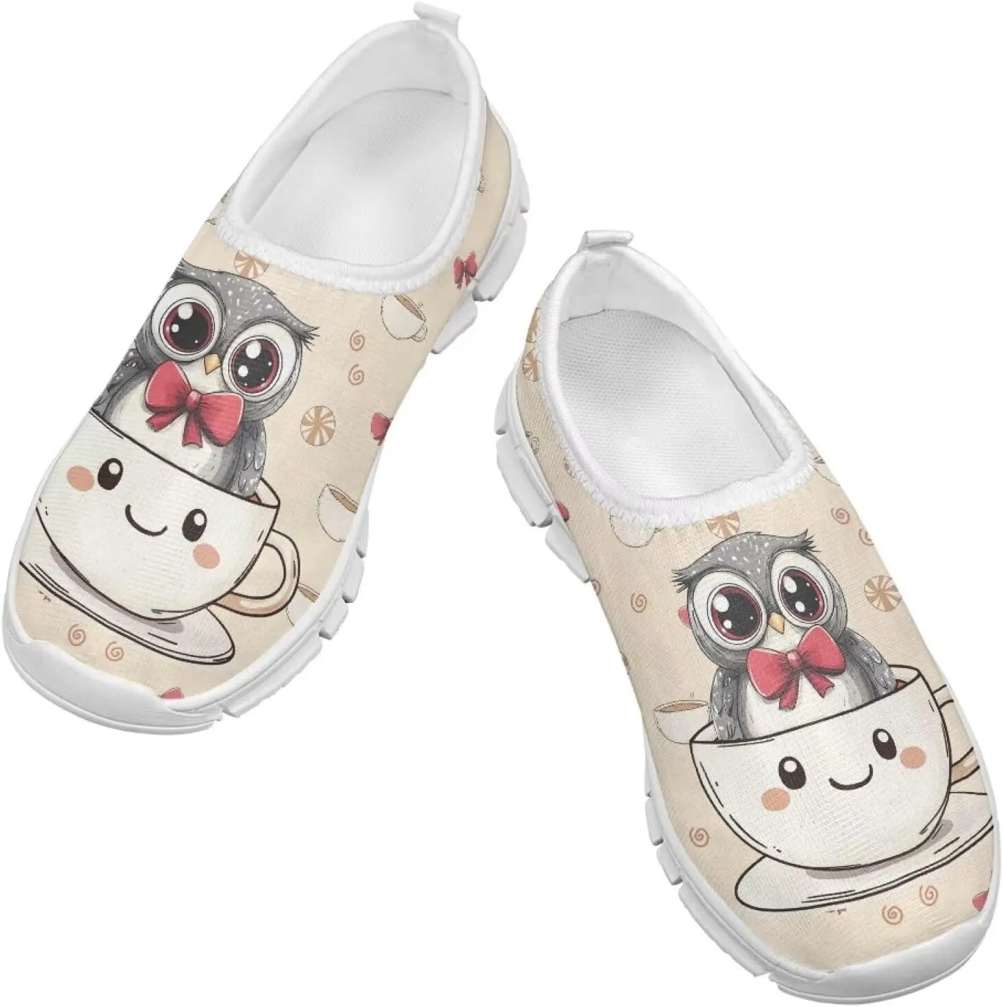 Boys Girls Slip Ons Flat Lightweight Sneakers Walking Casual Shoes Comfortable Art Painted Travel Outdoor Shoes for Big Kids US Size 11-15