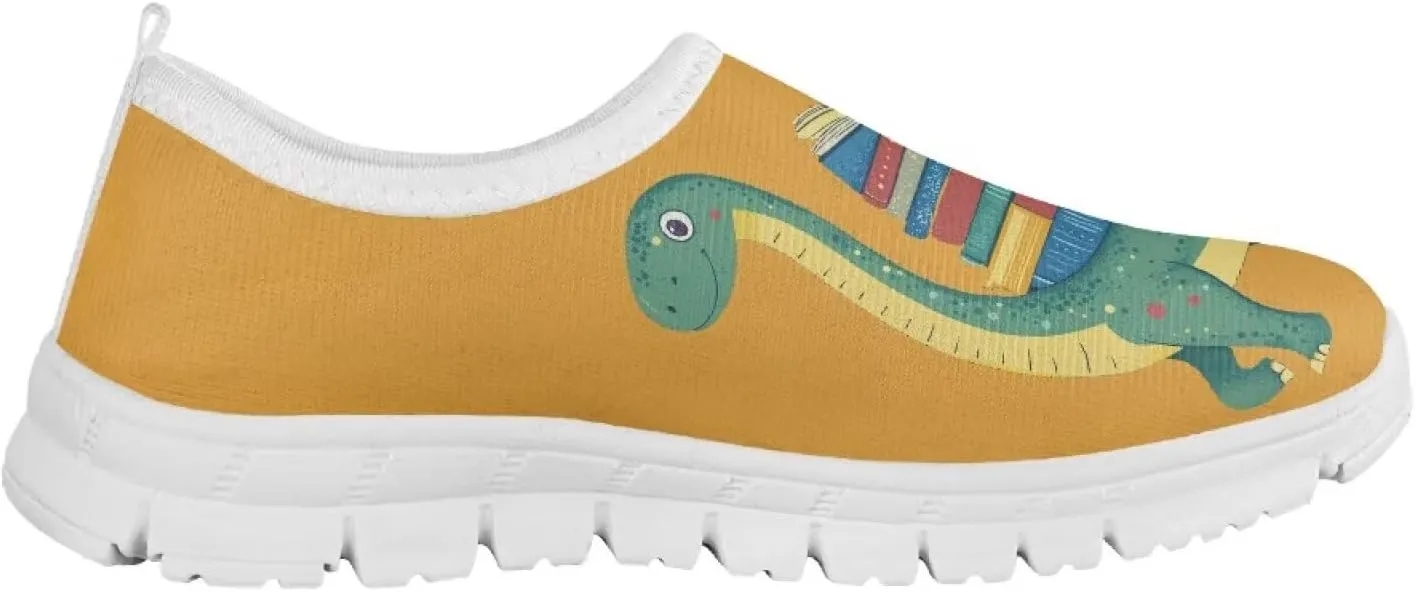 Boys Girls Slip Ons Flat Lightweight Sneakers Walking Casual Shoes Comfortable Art Painted Travel Outdoor Shoes for Big Kids US Size 11-15