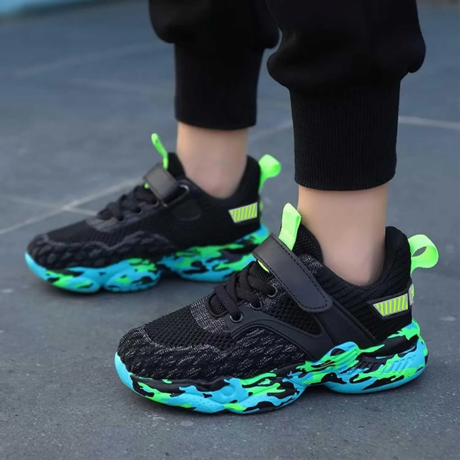 Boys Running Sneakers Toddler Kids Lightweight Breathable Sport Sneakers Lace Up Softy Sole Walking Casual Shoes