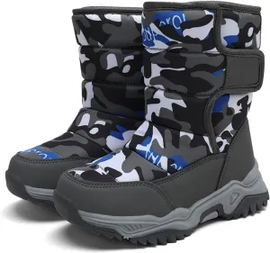 Boys Snow Boots Winter Waterproof Non Slip Cold Weather Shoes Camouflage Thickened Winter Warm Cotton Boots Toddler