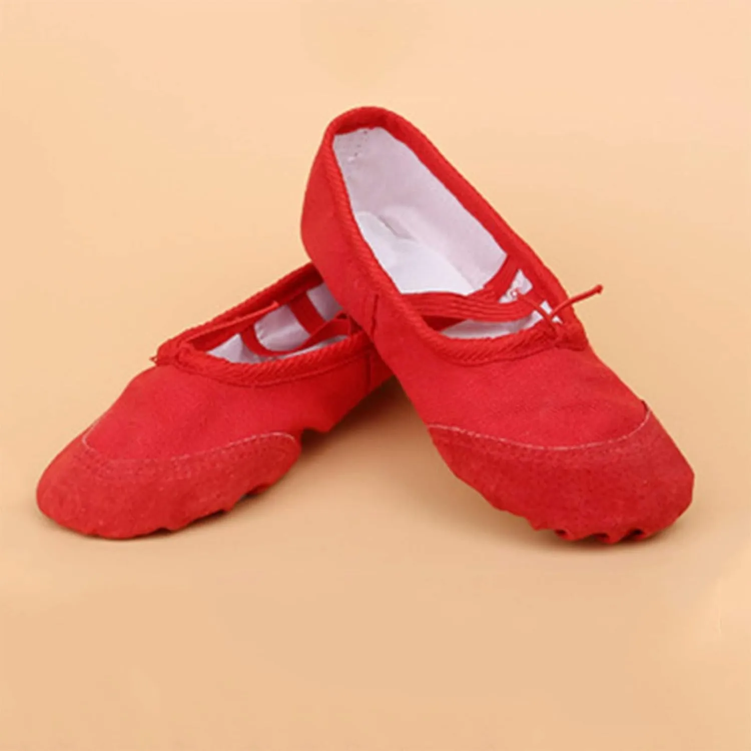 Children Casual Shoes Dance Sole Canvas Elastic Band Girls Split Flats Shoes Gymnastics Ballet Shoes Baby Shoes