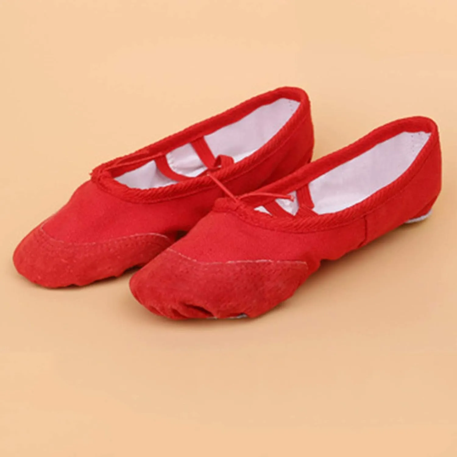 Children Casual Shoes Dance Sole Canvas Elastic Band Girls Split Flats Shoes Gymnastics Ballet Shoes Baby Shoes