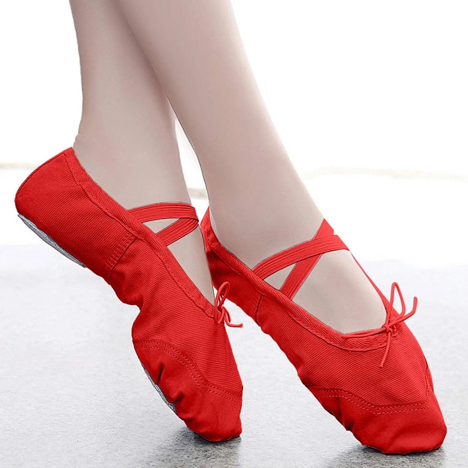 Children Casual Shoes Dance Sole Canvas Elastic Band Girls Split Flats Shoes Gymnastics Ballet Shoes Baby Shoes