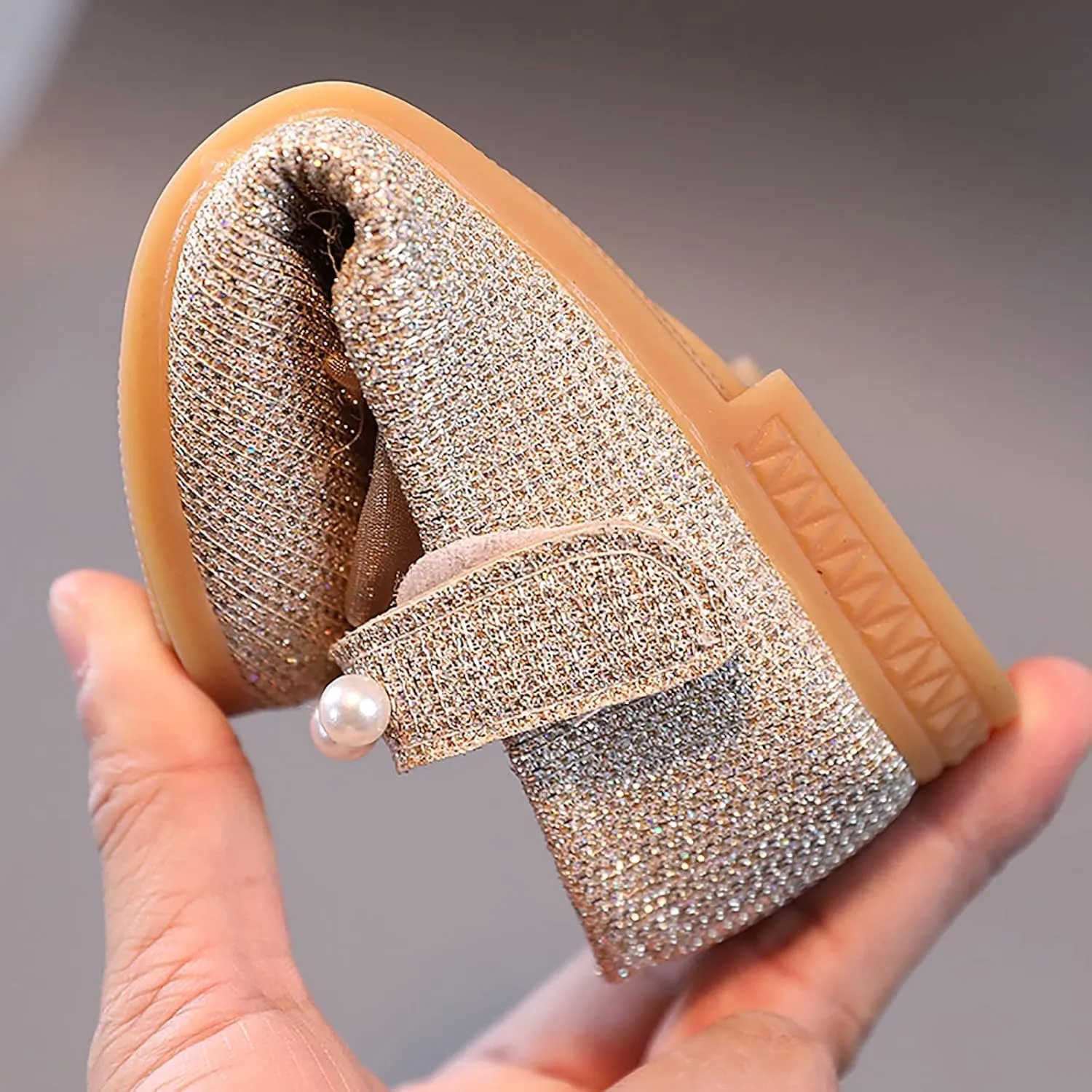Children Cute Foot Warmer Children Flat Heels Princess Shoes Kids Sandals Comfortable Soft Soles Leather Shoes