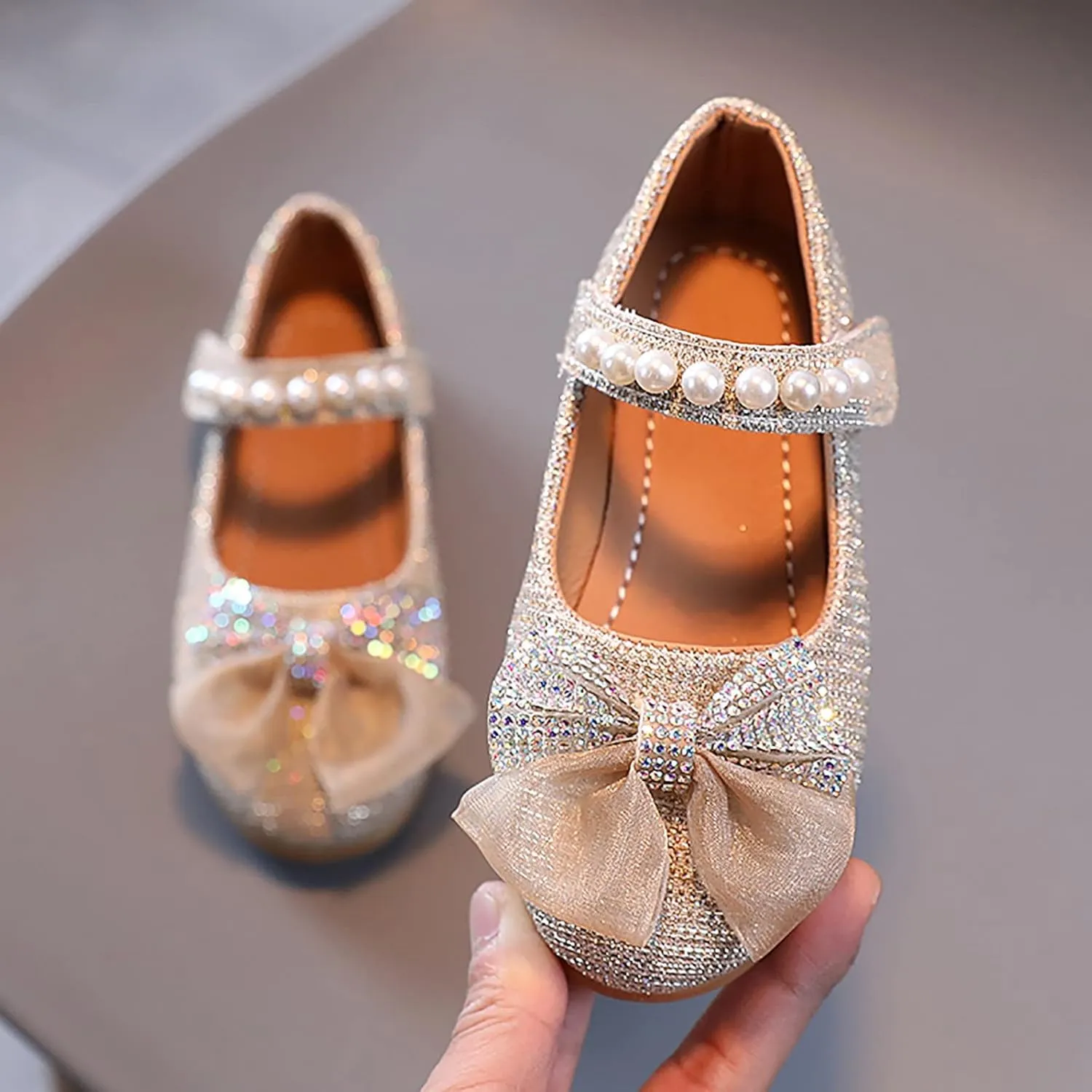 Children Cute Foot Warmer Children Flat Heels Princess Shoes Kids Sandals Comfortable Soft Soles Leather Shoes