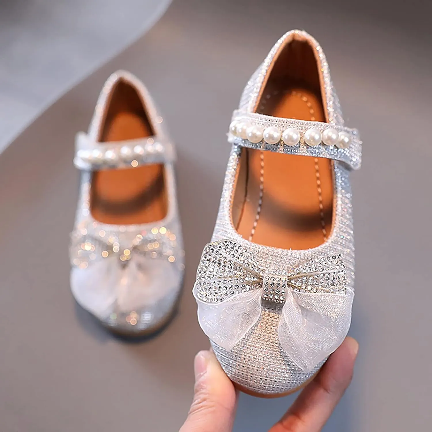 Children Cute Foot Warmer Children Flat Heels Princess Shoes Kids Sandals Comfortable Soft Soles Leather Shoes