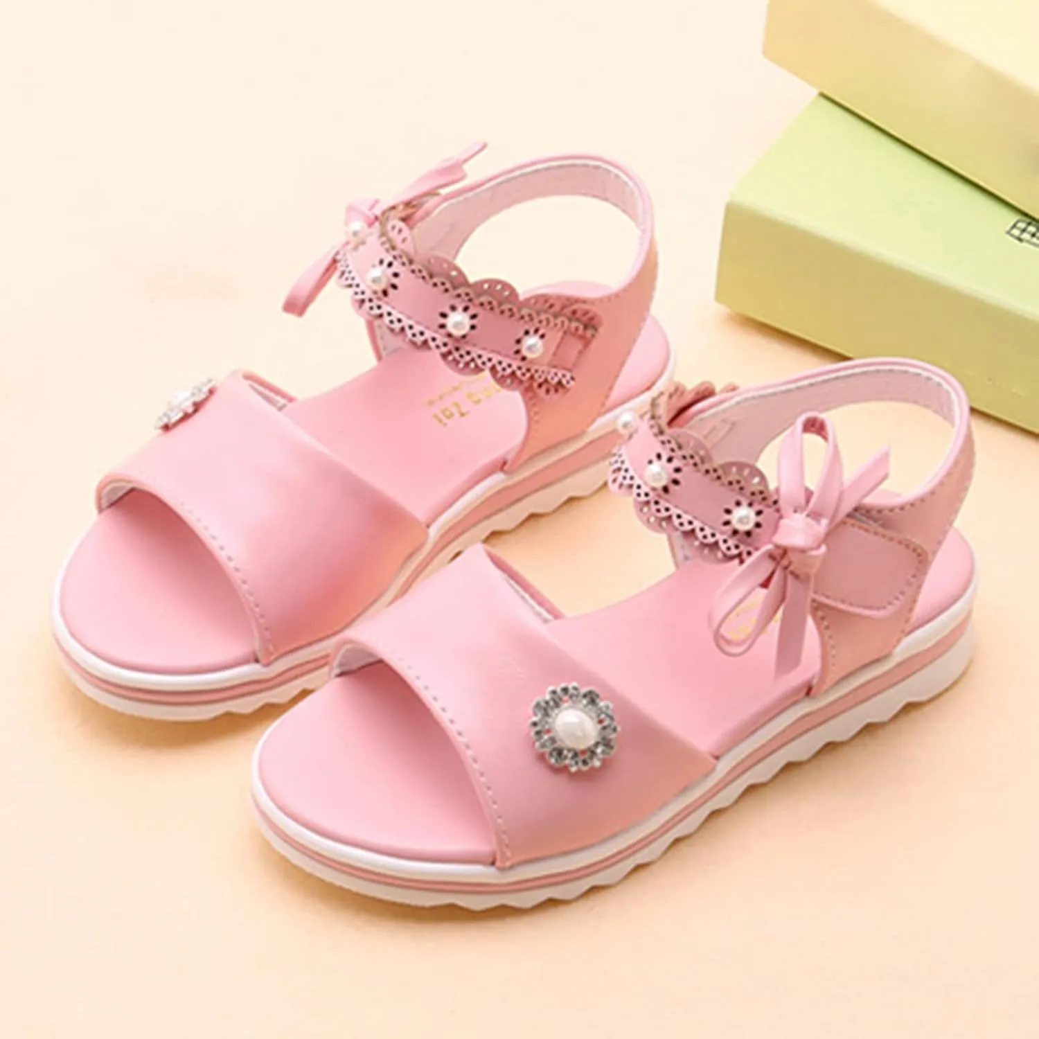 Children Shoes Fashion Flower Thick Sole Sandals Soft Sole Comfortable Princess Sandals Slide Sandals for Girls