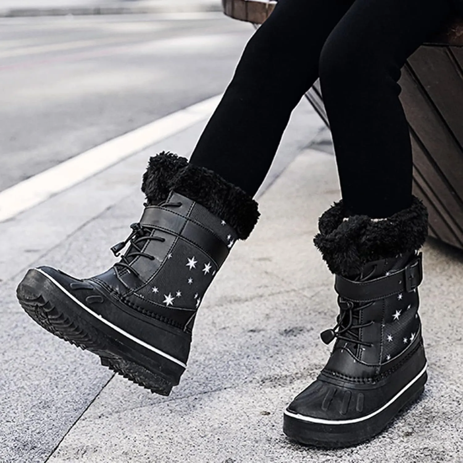 Children Shoes Snow Boots Girls Boys OutdoorBoots Warm Boots With Cotton Snow Boots Big Kids Boots for Baby Girl Size 3