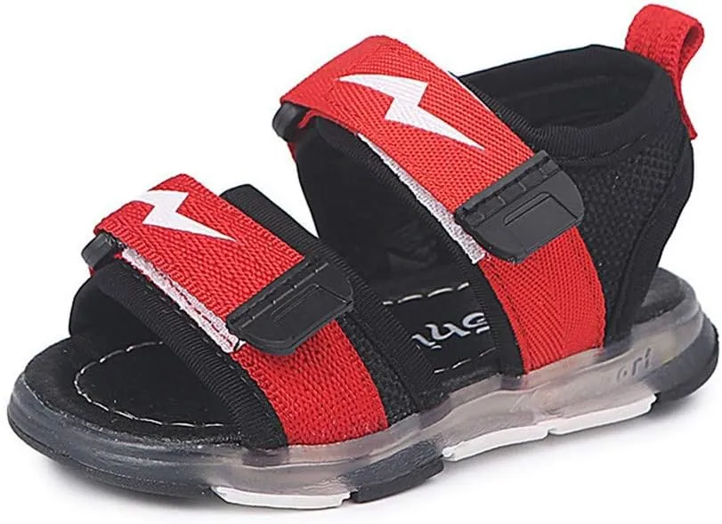 Children's Boys Girls Summer Sandals 2 Straps LED Lighting Shoes Soft Sole Breathable First Walker Newborn Shoes