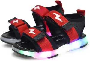 Children's Boys Girls Summer Sandals 2 Straps LED Lighting Shoes Soft Sole Breathable First Walker Newborn Shoes