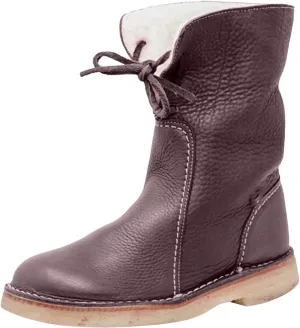 Christmas Mid Calf Boots for Women Warm Fur Winter Snow Boots Wide Calf Lace Up Boots Anti-slip Outdoor Walking shoes