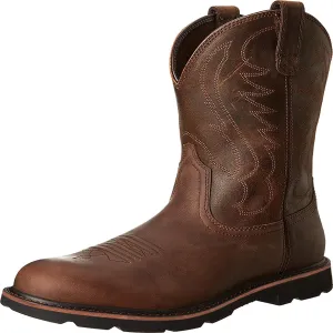 Cowboy Boots For Men Vintage Square Toe Chunky Block Heel Embroidered Traditional Country Lightweight Western Boots