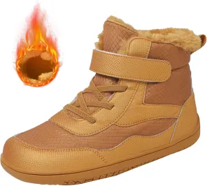 Duk Boots for Boys Girls Waterproof Barefoot Fr Lined Boot Non-slip Outdoor Ankle Wide Toe Box Slip Drop Boots