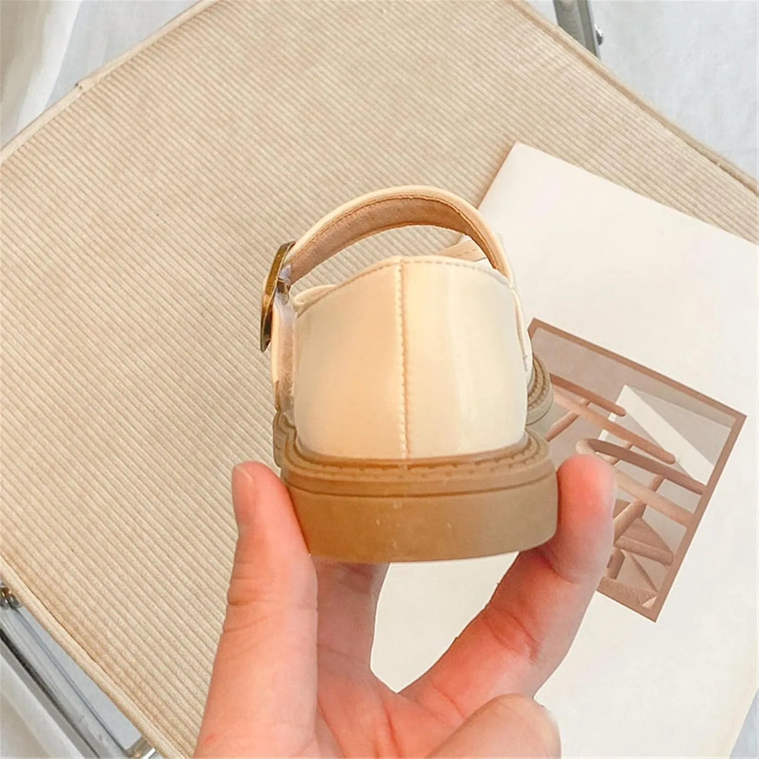 EnJoCho 1 to 12 Years Girls Leather Bow Design Soft Round Toe Princess Dress Flat Shoes Nonslip Shoes Children Princess