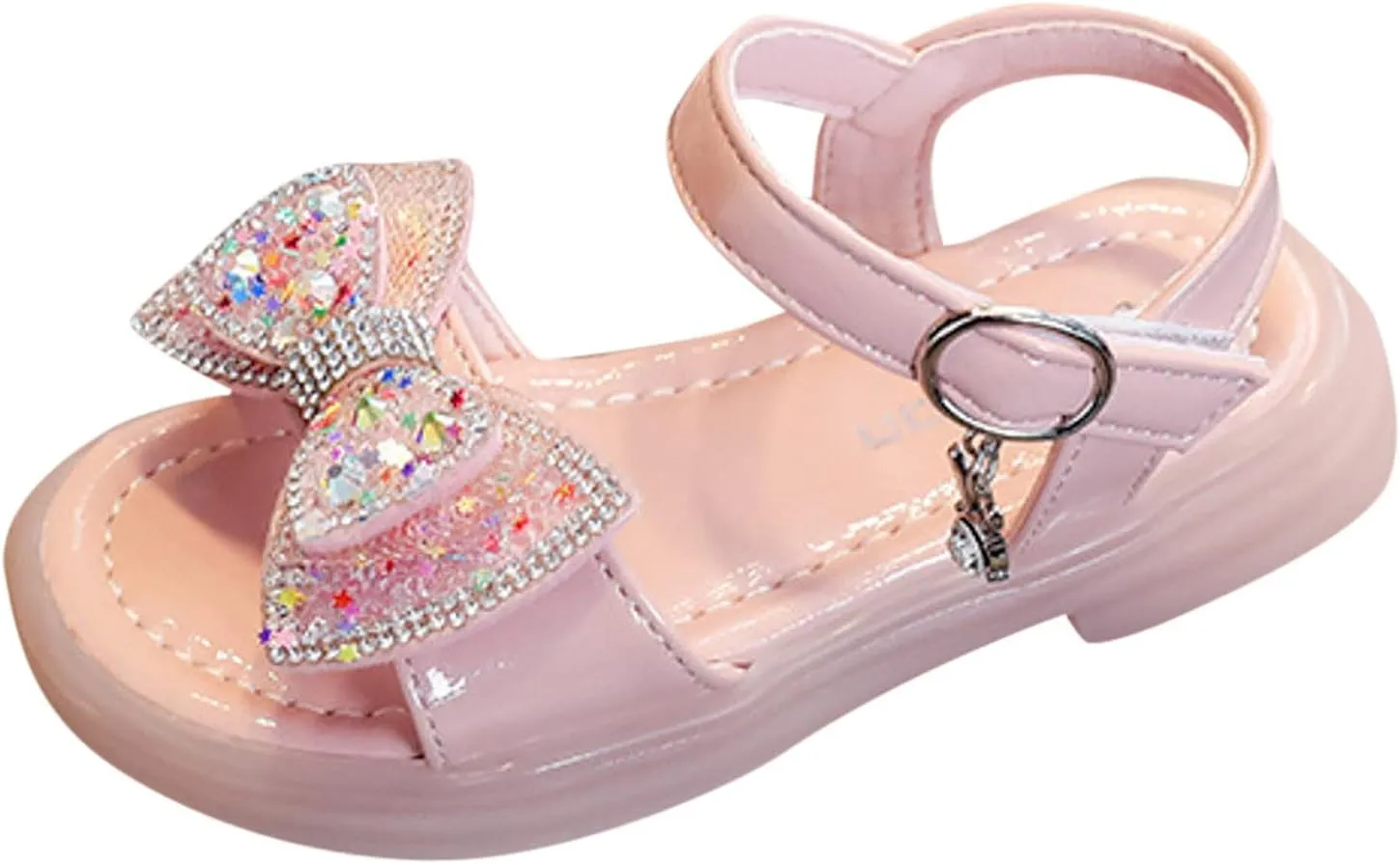 EnJoCho Baby Indoor Sandals Fashion Summer Girls Sandals Flat Bottom Soft Breathable Buckle Rhinestone Bow Casual Shoes