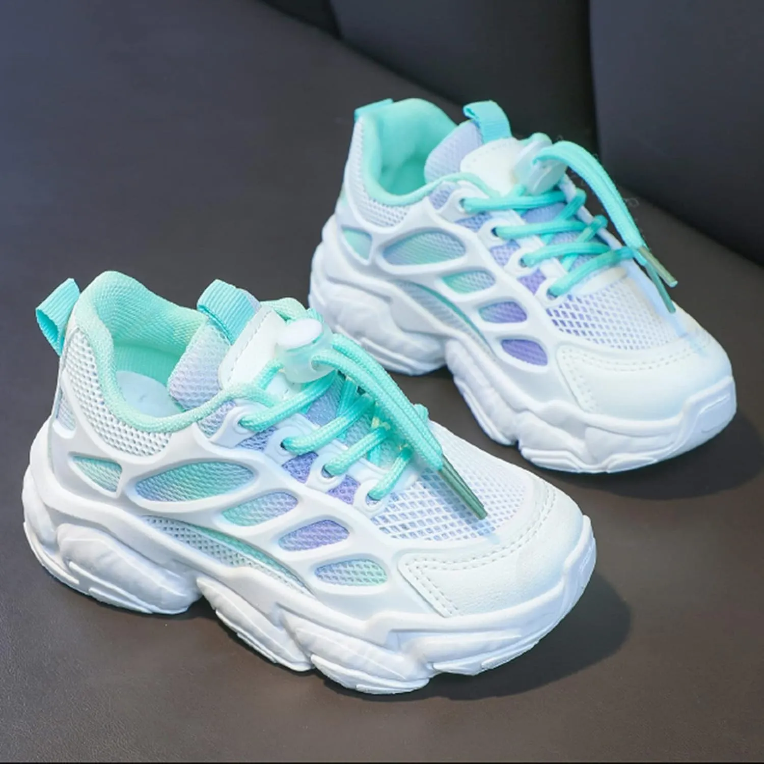 EnJoCho Girls Sneakers Girls Children Sneakers Sport Boys Baby Shoes Leather Mesh Toddler Kids Boy's Outdoor Shoes (Blue, 10.5-11Years)