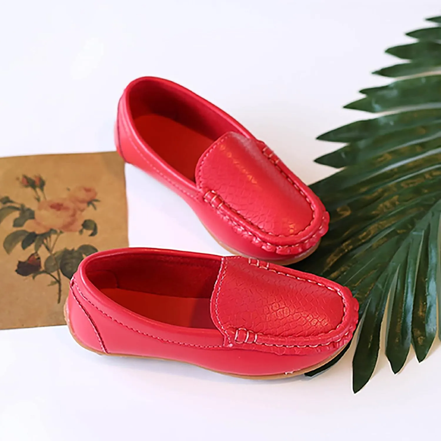 EnJoCho Kids Princess Shoes Toddler Little Kid Boys Girls Soft Slip On Loafers Dress Flat Shoes Boat Casual Shoes