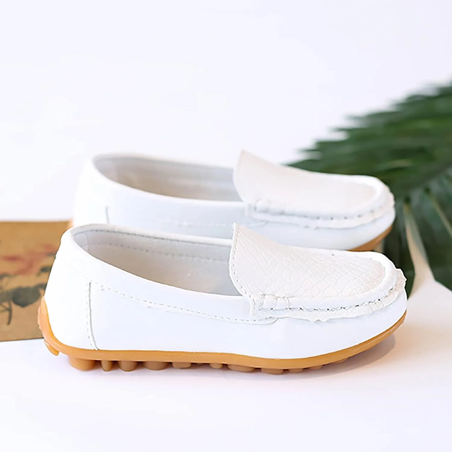 EnJoCho Kids Princess Shoes Toddler Little Kid Boys Girls Soft Slip On Loafers Dress Flat Shoes Boat Casual Shoes